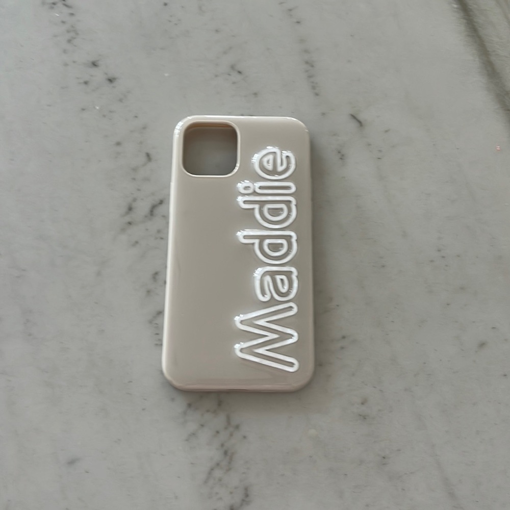 Neutral iPhone 12 case with pearl Maddie lettering
